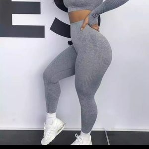 Steel blue seamless leggings